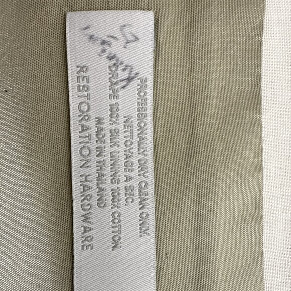 Restoration Hardware Thai Silk Sage Green Drapery Curtains 50" x 95" 2 Panels - Picture 4 of 11